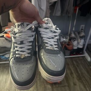 Bape Gray and White Men's Sneakers